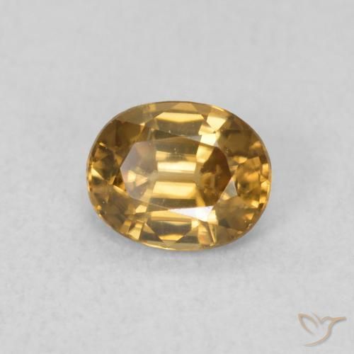 0.64 ct Golden Zircon Stone, Natural Zircon in Oval Facet Shape for Sale