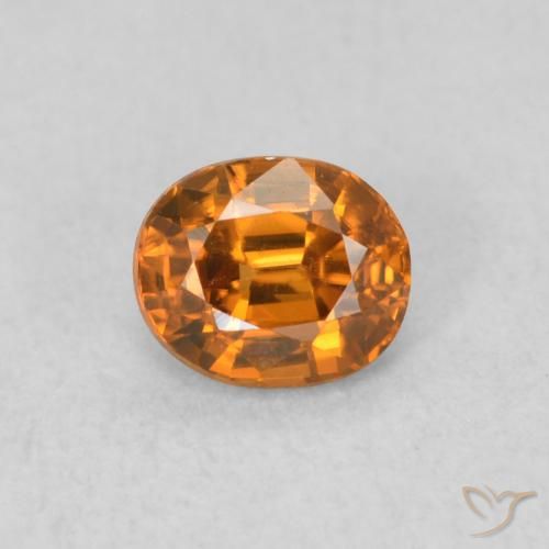 0.64ct Natural Medium Orange Zircon, Oval, VVS