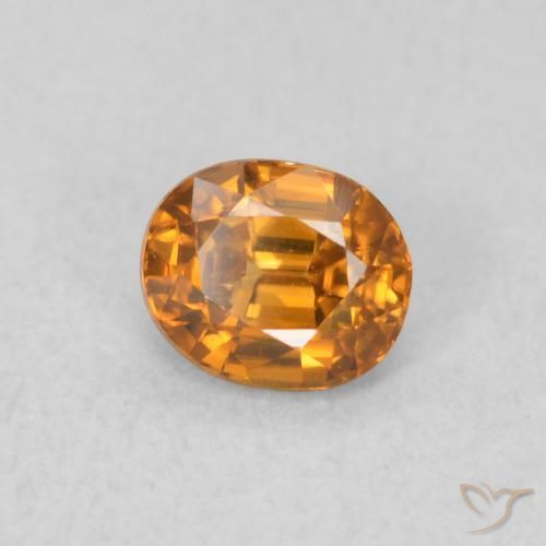 0.64 ct Orange Zircon Stone, Natural Zircon in Oval Facet Shape for Sale