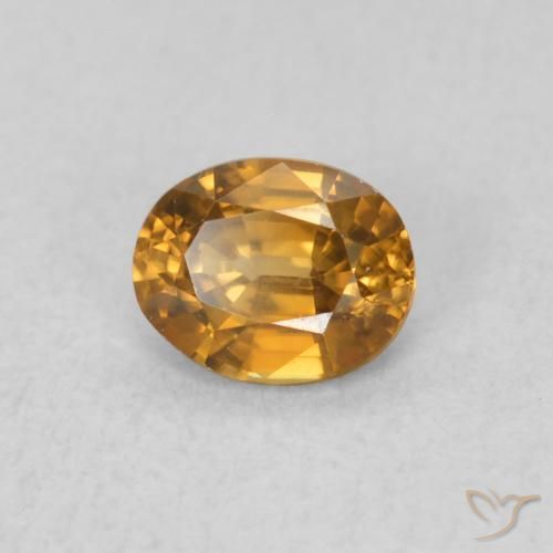 0.60 ct Orange Zircon Stone, Natural Zircon in Oval Facet Shape for Sale
