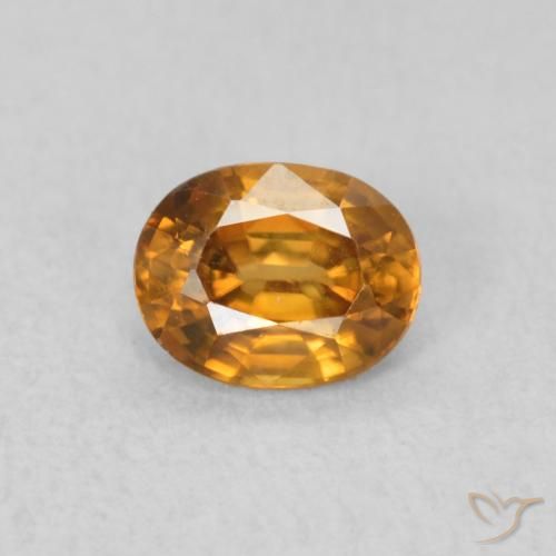 0.62ct Natural Orange Brown Zircon, Oval, VVS-VS