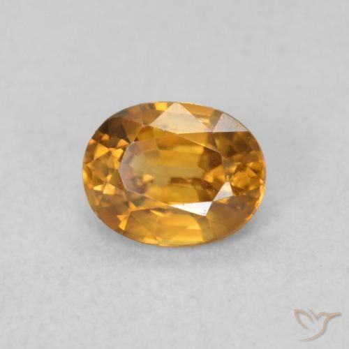0.62 ct Orange Zircon Stone, Natural Zircon in Oval Facet Shape for Sale