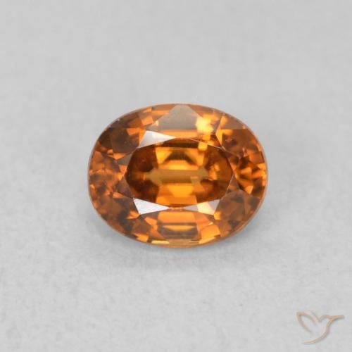 0.67ct Natural Deep Orange Zircon, Oval, VVS