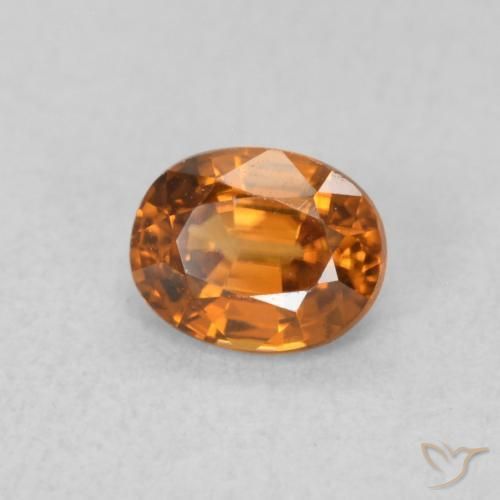 0.67 ct Orange Zircon Stone, Natural Zircon in Oval Facet Shape for Sale