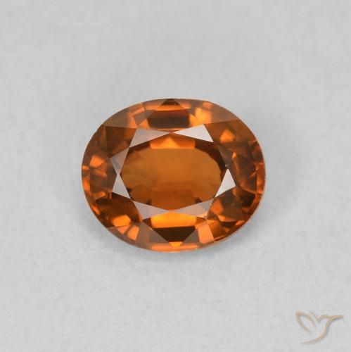 0.82ct Natural Medium Orange Zircon, Oval, VVS