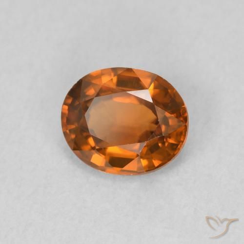 0.82 ct Orange Zircon Stone, Natural Zircon in Oval Facet Shape for Sale