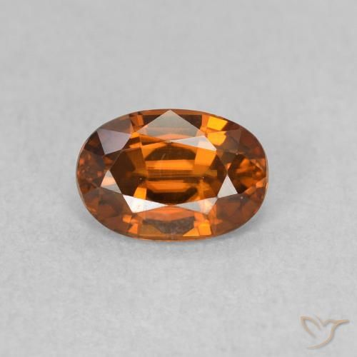 0.80ct Natural Medium Orange Zircon, Oval, VVS