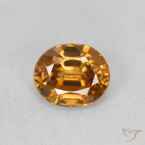 1.02ct Natural Medium Orange Zircon, Oval, VVS