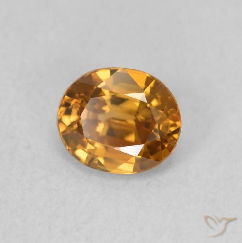 1.02 ct Orange Zircon Stone, Natural Zircon in Oval Facet Shape for Sale