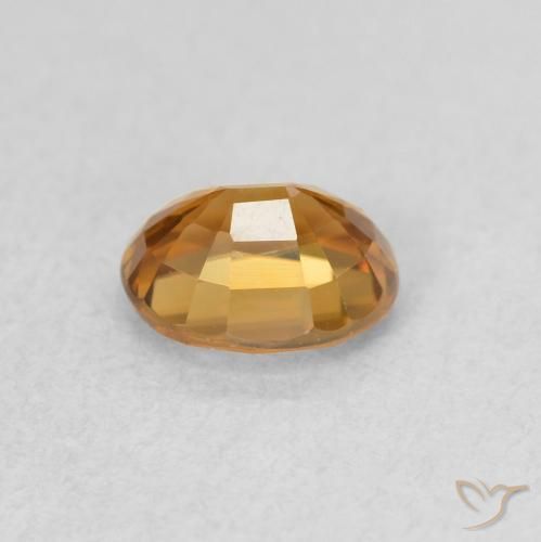 Zircon Gemstone in 5.9 x 4.9 mm Size for Sale, Zircon Stone in Medium Orange Color