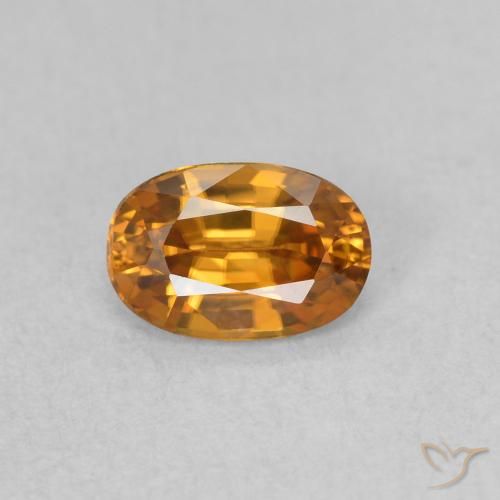 0.74ct Natural Medium Orange Zircon, Oval, VVS