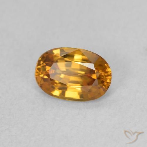 0.74 ct Orange Zircon Stone, Natural Zircon in Oval Facet Shape for Sale