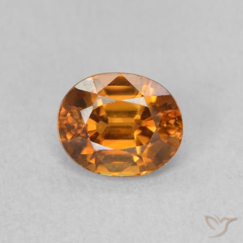 1.10ct Natural Medium Orange Zircon, Oval, VVS