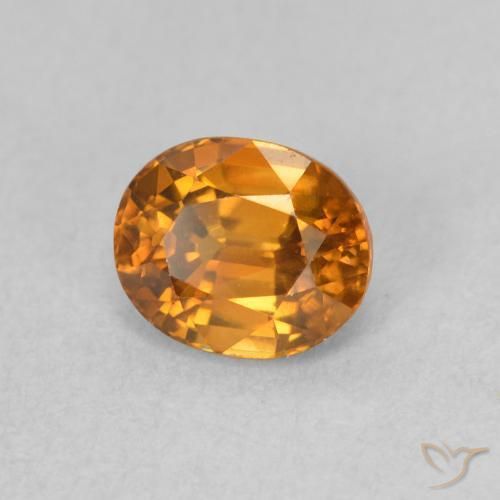 1.10 ct Orange Zircon Stone, Natural Zircon in Oval Facet Shape for Sale