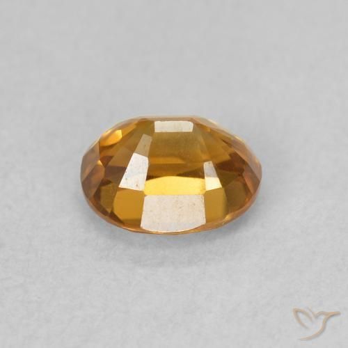 Zircon Gemstone in 6 x 4.9 mm Size for Sale, Zircon Stone in Medium Orange Color