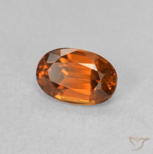 0.85 ct Orange Zircon Stone, Natural Zircon in Oval Facet Shape for Sale