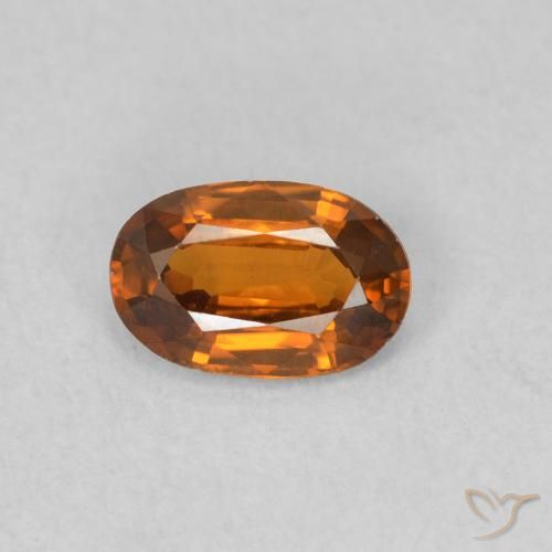 0.62ct Natural Medium Orange Zircon, Oval, VVS