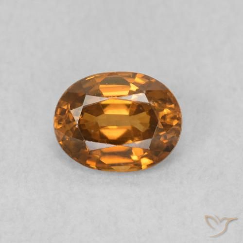 0.59ct Natural Orange Brown Zircon, Oval, VVS-VS