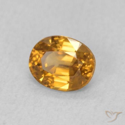 0.66 ct Golden Zircon Stone, Natural Zircon in Oval Facet Shape for Sale