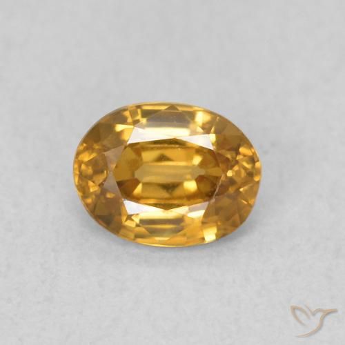 0.57ct Natural Golden-Orange Zircon, Oval, VVS-VS