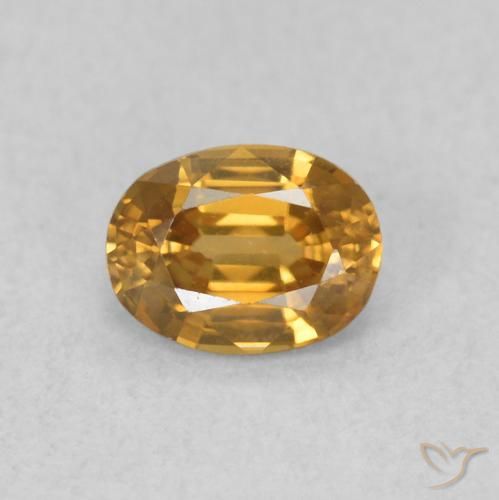 0.62ct Natural Golden-Orange Zircon, Oval, VVS