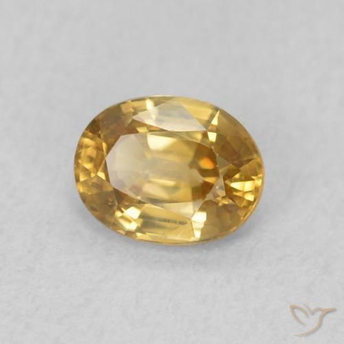 0.64 ct Golden Zircon Stone, Natural Zircon in Oval Facet Shape for Sale