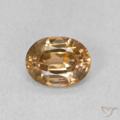 0.60ct Natural Golden-Peach Zircon, Oval, VVS