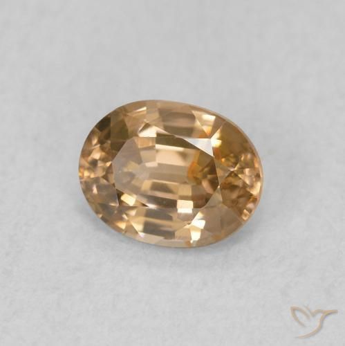 0.60 ct Golden Zircon Stone, Natural Zircon in Oval Facet Shape for Sale