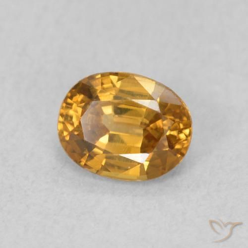 0.63 ct Golden Zircon Stone, Natural Zircon in Oval Facet Shape for Sale