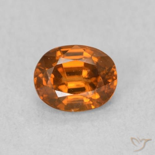 0.68ct Natural Medium Orange Zircon, Oval, VVS