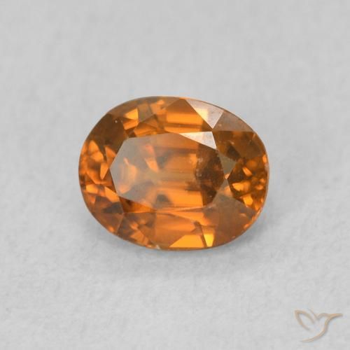 0.68 ct Orange Zircon Stone, Natural Zircon in Oval Facet Shape for Sale