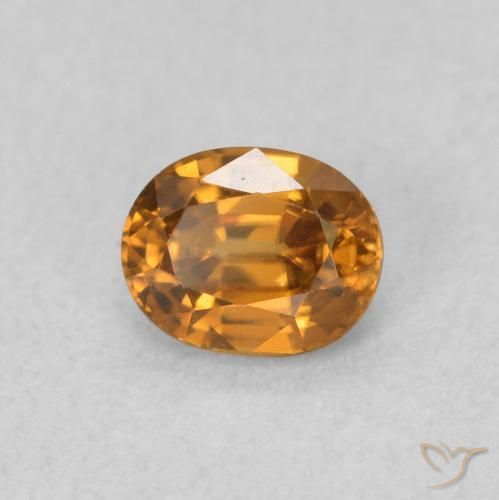0.60 ct Golden Zircon Stone, Natural Zircon in Oval Facet Shape for Sale