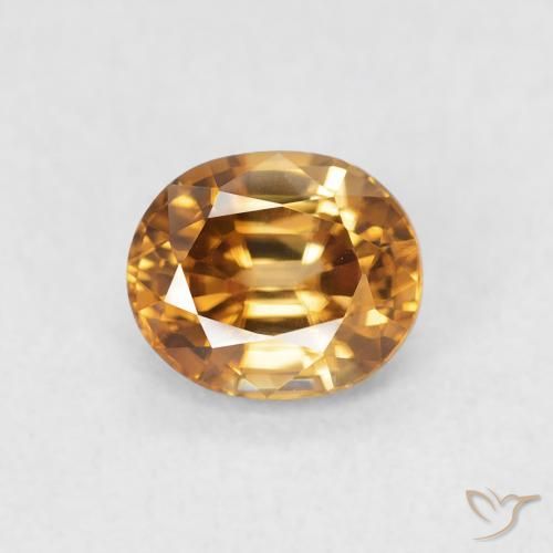 0.96ct Natural Medium Orange Zircon, Oval, VVS