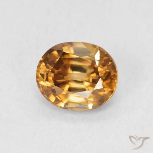 0.96 ct Orange Zircon Stone, Natural Zircon in Oval Facet Shape for Sale