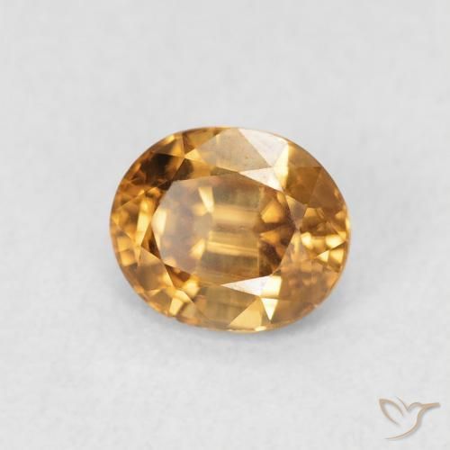 0.96 ct Orange Zircon Stone, Natural Zircon in Oval Facet Shape for Sale