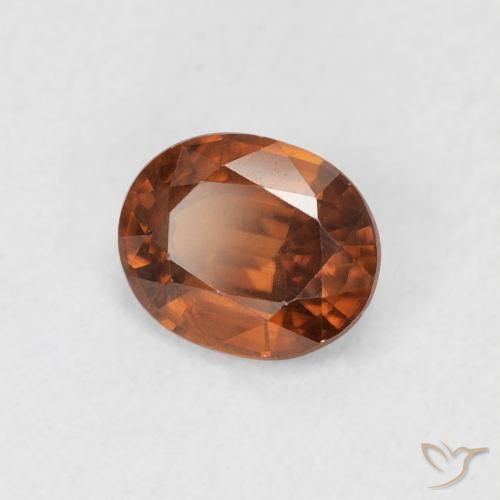 0.94 ct Orange Zircon Stone, Natural Zircon in Oval Facet Shape for Sale