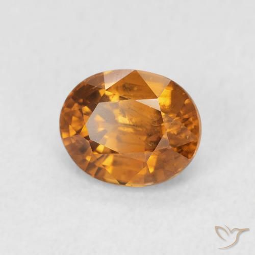 1.12 ct Orange Zircon Stone, Natural Zircon in Oval Facet Shape for Sale