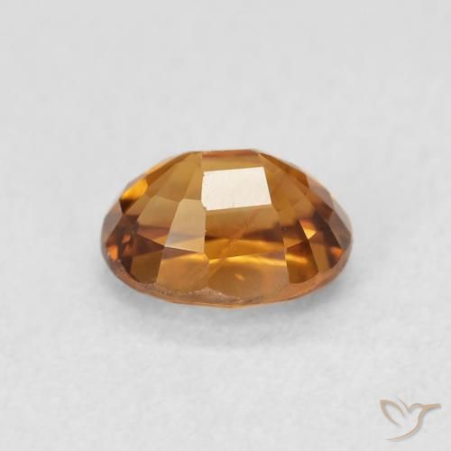 Zircon Gemstone in 6.1 x 4.9 mm Size for Sale, Zircon Stone in Medium Orange Color