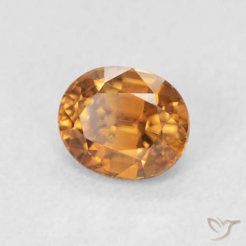 1.05 ct Orange Zircon Stone, Natural Zircon in Oval Facet Shape for Sale