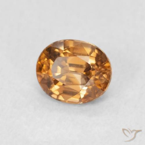 1.11 ct Orange Zircon Stone, Natural Zircon in Oval Facet Shape for Sale