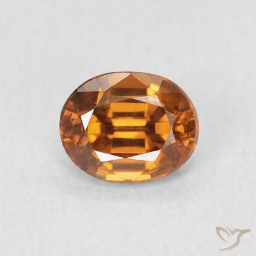 1.02ct Natural Medium Orange Zircon, Oval, VVS-VS