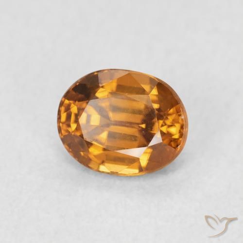 1.02 ct Orange Zircon Stone, Natural Zircon in Oval Facet Shape for Sale