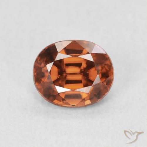1.17ct Natural Deep Orange Zircon, Oval, VVS-VS