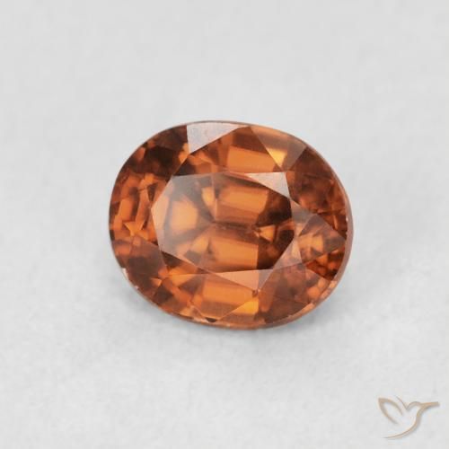 1.17 ct Orange Zircon Stone, Natural Zircon in Oval Facet Shape for Sale