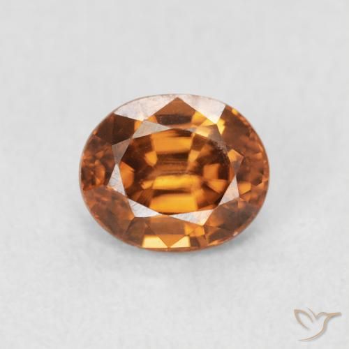 1.07ct Natural Medium Orange Zircon, Oval, VVS-VS