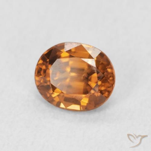 1.07 ct Orange Zircon Stone, Natural Zircon in Oval Facet Shape for Sale