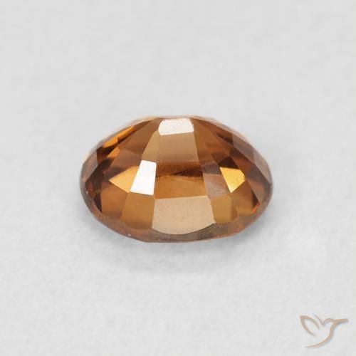 Zircon Gemstone in 5.9 x 4.9 mm Size for Sale, Zircon Stone in Medium Orange Color