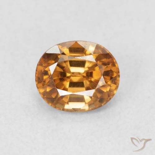 1.06ct Natural Medium Orange Zircon, Oval, VS