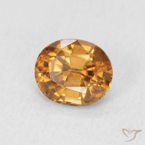 1.06 ct Orange Zircon Stone, Natural Zircon in Oval Facet Shape for Sale