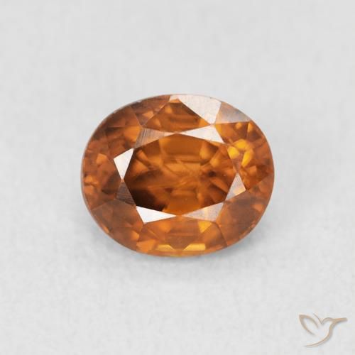 1.07ct Natural Medium Orange Zircon, Oval, VVS-VS
